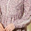 Lace-Trimmed Cuff Button Dress Lilac - Image 4
