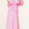 Lace Trimmed Double Sailor Collar Two-Piece Set Pink