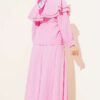 Lace Trimmed Double Sailor Collar Two-Piece Set Pink - Image 3