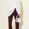 Slim Fit Tapered Fabric Trousers Plum - الصورة 3