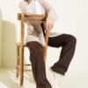 Openwork Knit Cardigan Beige - Imagen 2