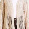 Openwork Knit Cardigan Beige - Imagen 4
