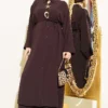 Star Accessory Long Tunic Two-Piece Set Brown