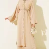 Star Accessory Long Tunic Two-Piece Set Beige