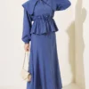 ⁦Nautical Collar Tie Waist Skirt Set Indigo⁩ - الصورة ⁦3⁩