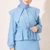 Nautical Collar Tie Waist Skirt Set Blue - Imagen 2