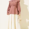 ⁦Nautical Collar Tunic with Belted Tie Rose Dust⁩ - الصورة ⁦2⁩