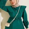 Nautical Collar Tunic with Belted Tie Emerald