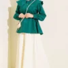 Nautical Collar Tunic with Belted Tie Emerald - Afbeelding 2