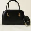 Leather Hand and Shoulder Bag Black - immagine 2