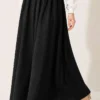 Belted Waistband Hem Edge Skirt Black – Bild 3