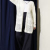 Patterned Openwork Basic Knit Cardigan Ecru - Image 2