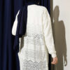 Patterned Openwork Basic Knit Cardigan Ecru - Image 3