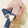 Patterned Openwork Knit Cardigan Powder Pink – Image 2