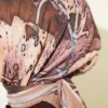 Printed Ayda Bamboo Crepe Scarf Camel - Image 4