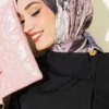 Printed Ayda Bamboo Crepe Scarf Sand Beige