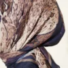 Printed Ayda Bamboo Crepe Scarf Navy Blue - Image 4