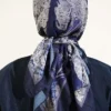 Printed Ayda Bamboo Crepe Scarf Parliament Blue - Image 3