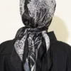 Printed Ayda Bamboo Crepe Scarf Black - Image 3