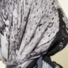 Printed Ayda Bamboo Crepe Scarf Black - Image 4