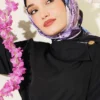 Printed Ayda Bamboo Crepe Scarf Black