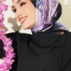 Printed Ayda Bamboo Crepe Scarf Black - Image 2