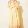 Printed Waist and Ankle Elastic Belted Dress Yellow - immagine 3