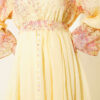 Printed Waist and Ankle Elastic Belted Dress Yellow - immagine 4