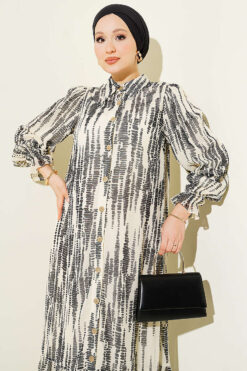 Alternative view of Printed Ankle-Cuffed Dress Beige