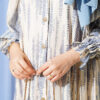 Printed Ankle-Cuffed Dress Blue - Image 4