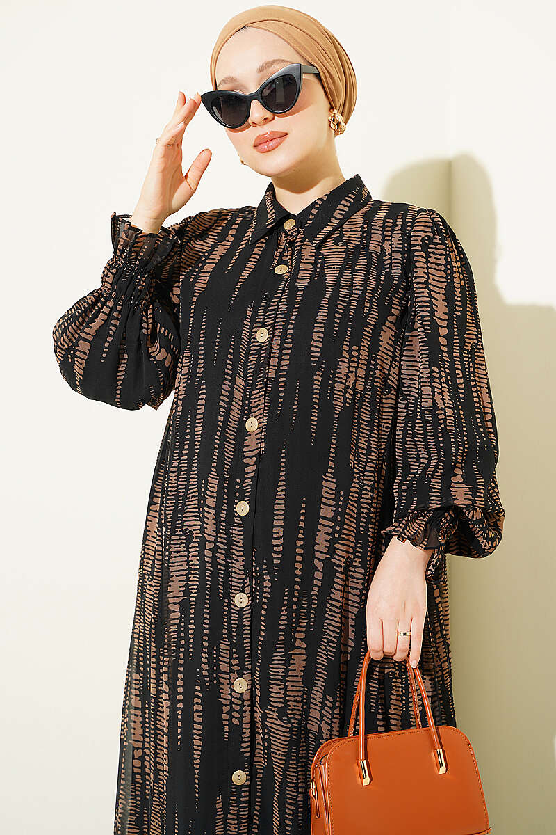 Printed Ankle-Cuffed Dress Mink - Image 2