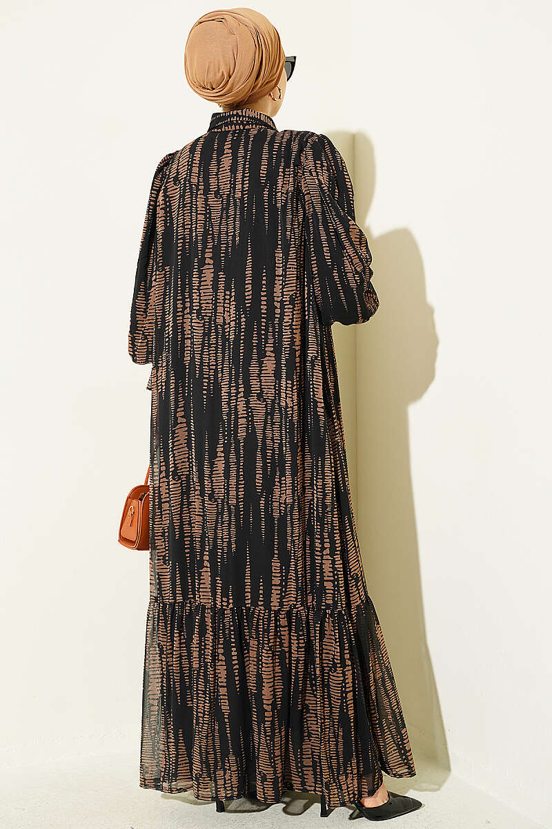Printed Ankle-Cuffed Dress Mink - Image 3