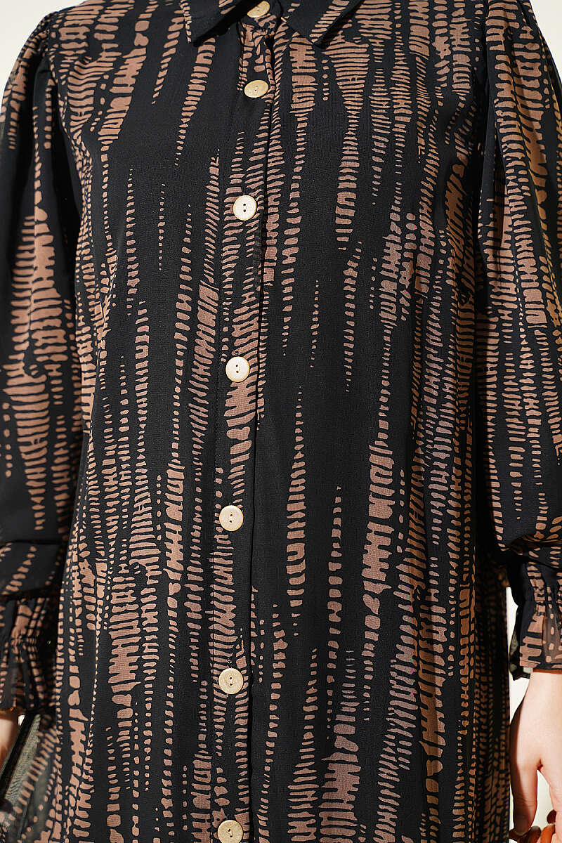 Printed Ankle-Cuffed Dress Mink - Image 4