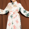 Patterned Full-Length Button-Up Dress Powder Pink – Bild 2