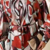 Printed Belted Satin Two-Piece Set Brown - Imagen 4