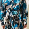 Printed Belted Satin Two-Piece Set Green - Image 4