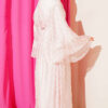 Printed Tie Belt Flared Dress Pink - immagine 3