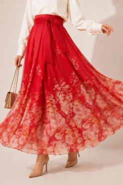 Pleated Skirt Red