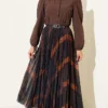 Printed Pleated Tulle Skirt Brown – Bild 2