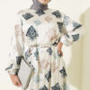 Printed Ruffled Satin Dress Smoke - Image 2