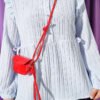 Vertical Stripe Ruffled Shoulder Tunic Ice Blue – Bild 4