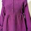 Vertical Stripe Ruffled Shoulder Tunic Purple – Bild 4