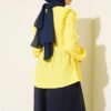 Vertical Stripe Ruffled Shoulder Tunic Yellow – Image 3