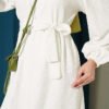 High Neck Gathered Dress Ecru - Afbeelding 4