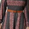 Printed Flared Dress with Stand Collar Anthracite – Bild 4