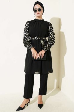 Alternative view of Printed High Neck Tunic Gold