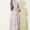 High Neck Jacquard Pattern Dress Lilac – Image 3