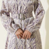 High Neck Jacquard Pattern Dress Lilac – Image 4