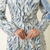 High Neck Jacquard Pattern Dress Blue - الصورة 4