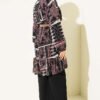 Printed Tunic with Stand Collar and Gathered Sleeves Black – Bild 3